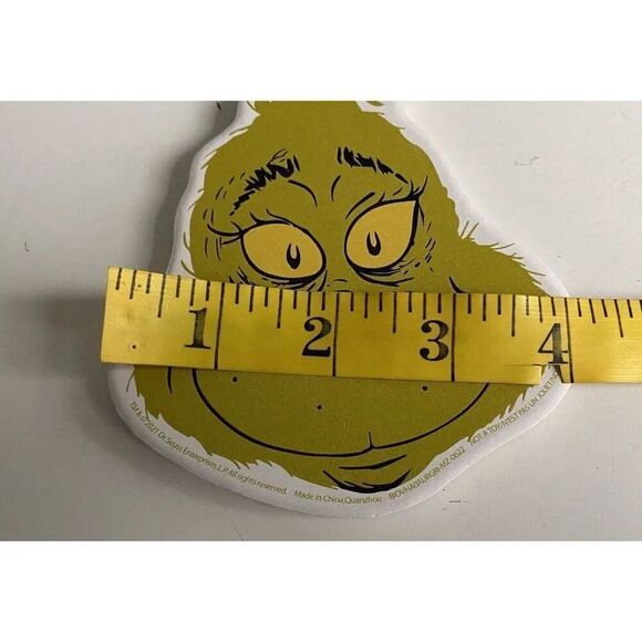 Set Of 4 Dr Seuss THE GRINCH WHO STOLE CHRISTMAS Ceramic Coasters Different Face - Picture 9 of 10